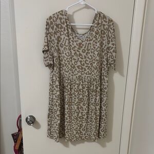 Leopard Print Short Sleeve Dress
